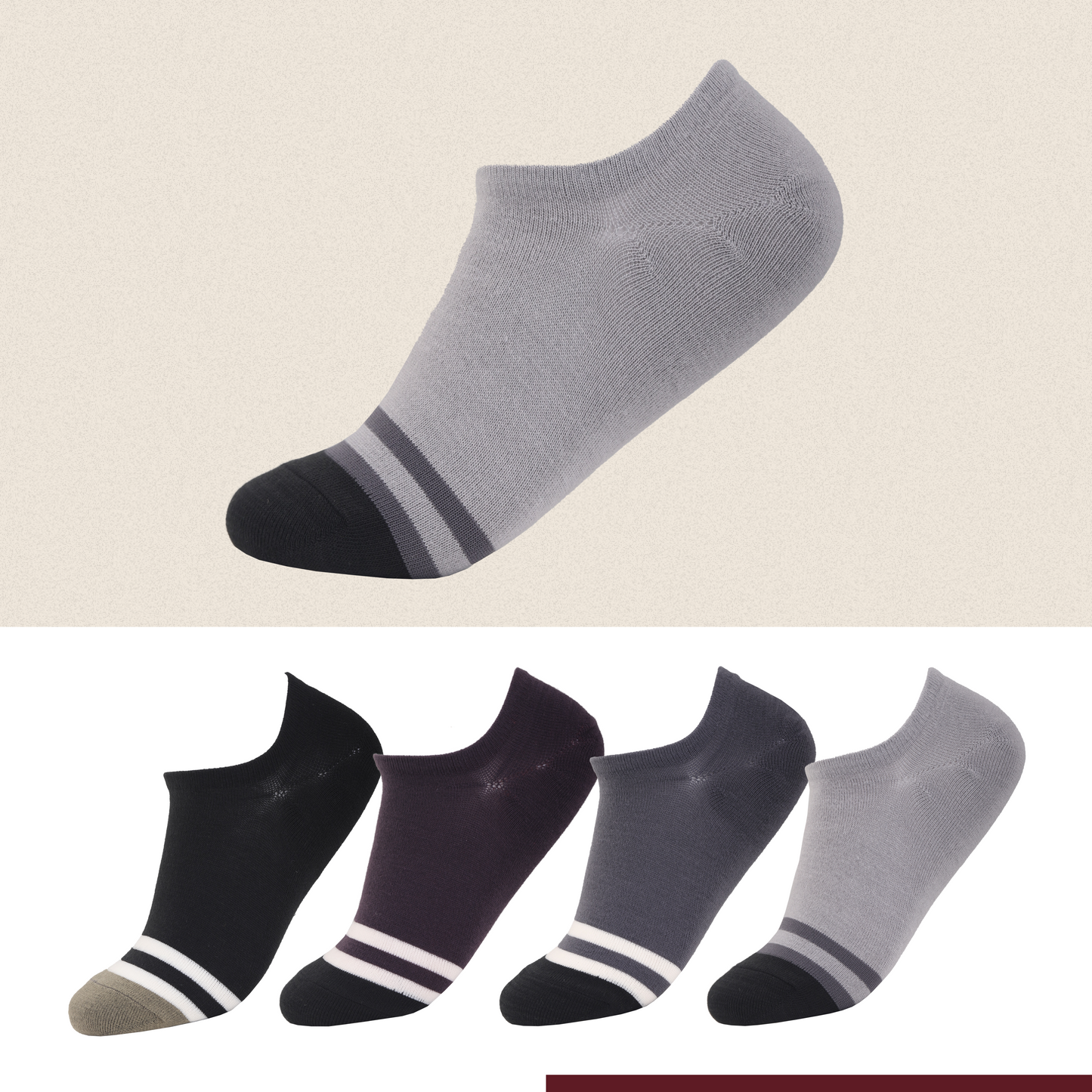 Unisex low cut crew socks combo for daily use by Lonaxa