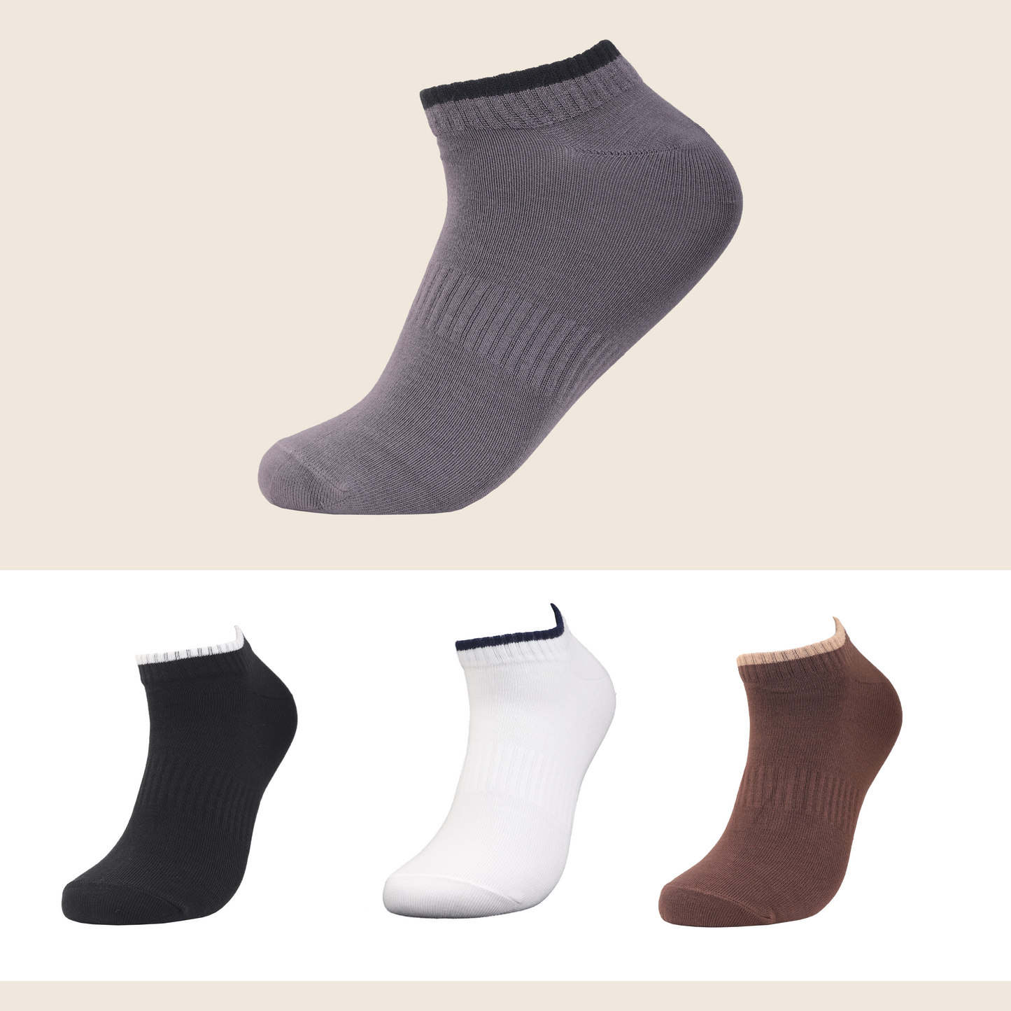 Unisex athletic ankle crew socks multi pair set for daily wear