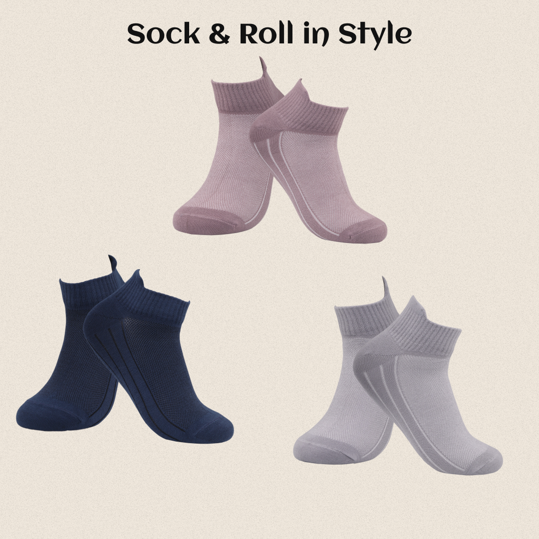 Men's grey ankle socks lightweight cotton daily use