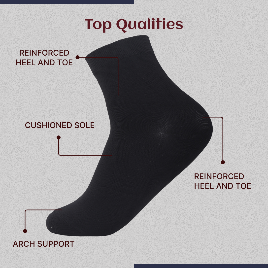Man wearing cotton ankle socks pack of 3 comfortable fit for sports and casual use