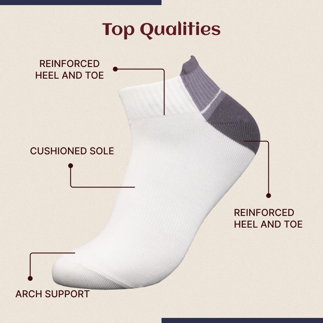 Stylish everyday wear men’s cotton low cut socks, pack of 2