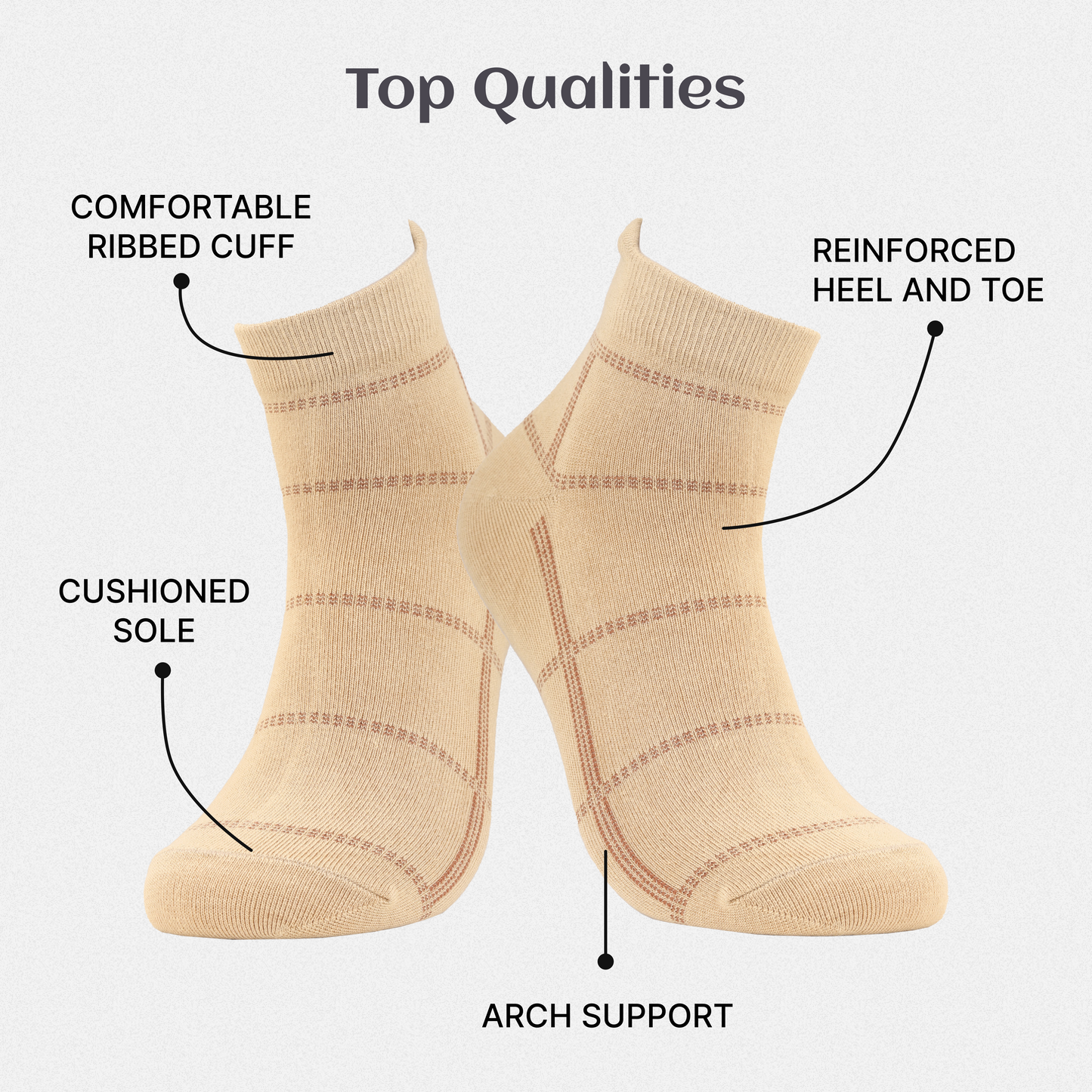 Lightweight unisex ankle socks combo for gym and casual use