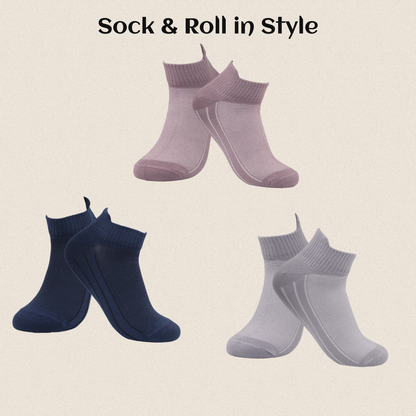 Men's grey ankle socks lightweight cotton daily use