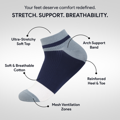 Lonaxa unisex crew socks multipack low cut ankle wear