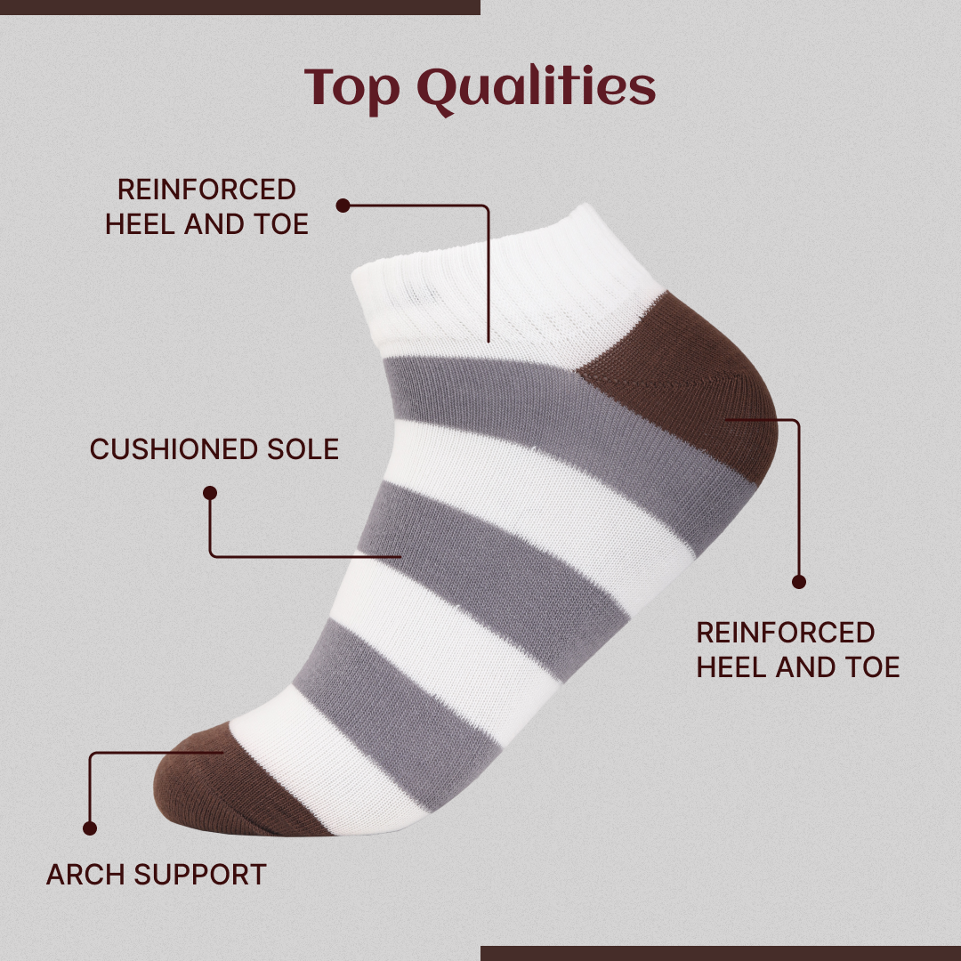 Close-up of fabric and stripe pattern – unisex cotton blend ankle socks